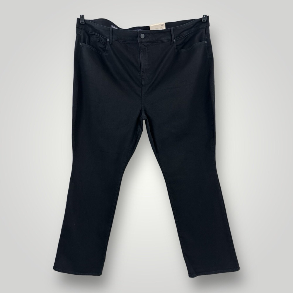 NEW $99 NYDJ Marilyn Jeans Woman 28 (50x32) Black Straight Leg Black Stretch NWT